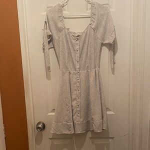 ❤️Sienna Sky White Mini Dress with Button Detail